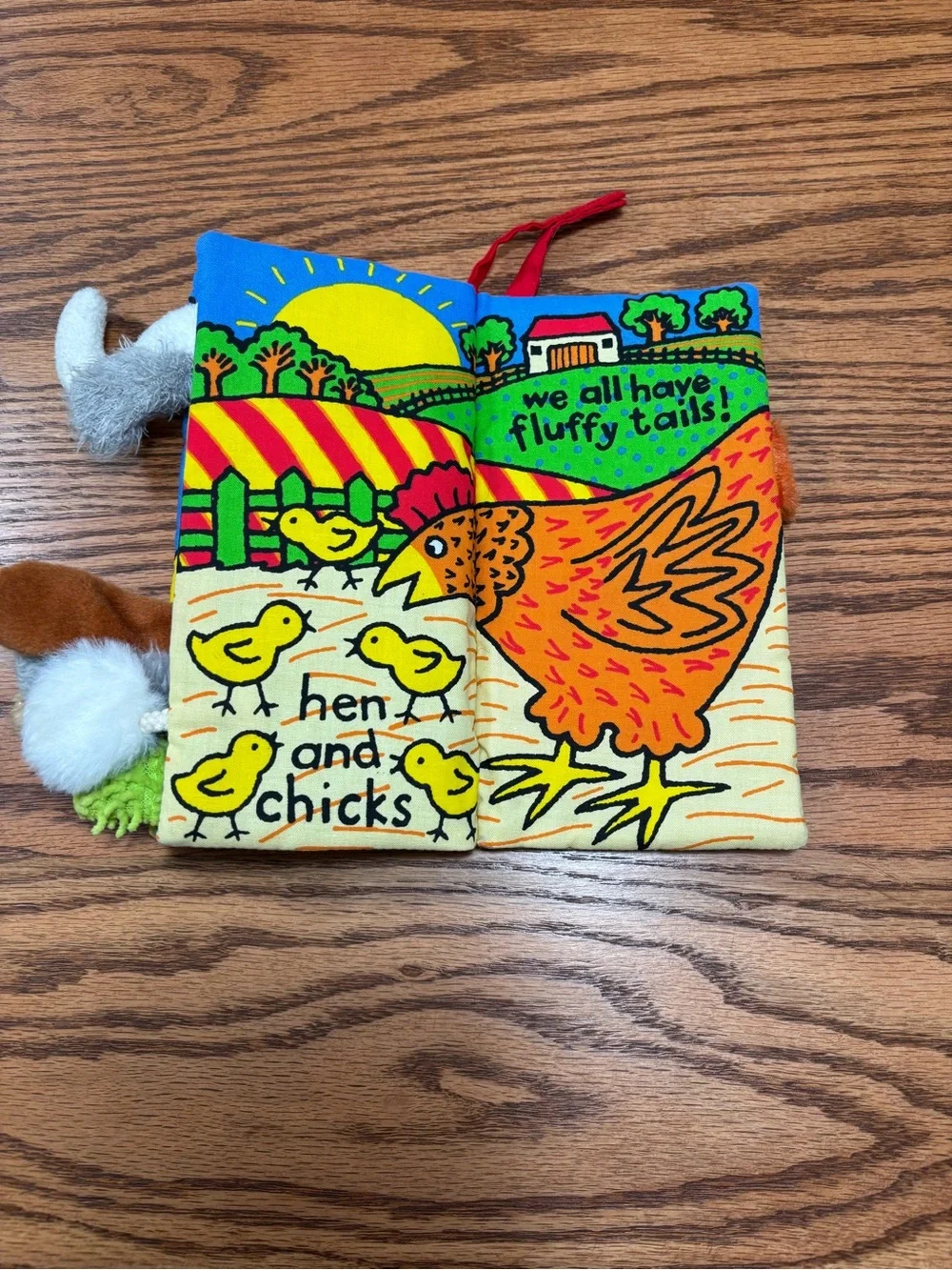 JellyCat Fluffy Tails Soft Fabric Activity Book Sensory